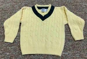 Vintage Kitestrings Cable Knit Sweater Youth Boys Size 4 Yellow Preppy - Picture 1 of 8