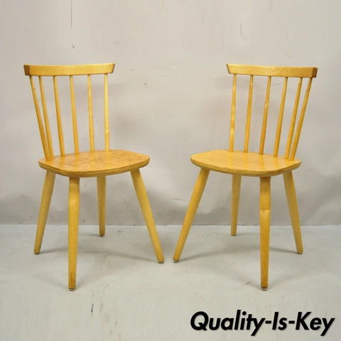 Vintage Mid Century Modern Spindle Bush Birch Maple Side Chairs - a Pair Cover