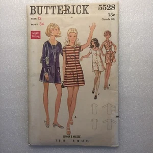 Butterick Muster 5528 Gr. 12 Brust 34 Einteiler Kleid ungeschnitten - Bild 1 von 3