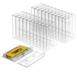 25-Pack Audio Cassette Storage Cases - Clear Plastic Cassette Tape Cases - Au... - Picture 1 of 5