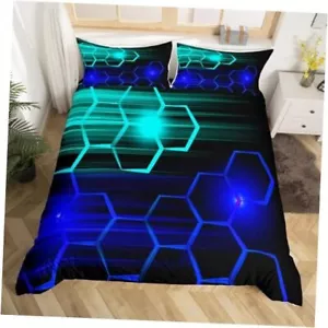 Honeycomb Bedding Set for Kids Boys Girls Geometrical Full Multi Honeycomb 22 - Picture 1 of 7