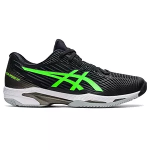 Asics Solution Speed FF 2 NUOVO 1041A182-003 Nero Verde Geco Bianco Corte Rigida HC - Foto 1 di 7