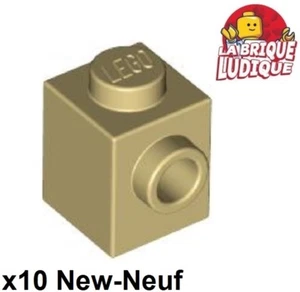 Lego 10x Brique Brick Modified 1x1 stud 1 side beige/tan 87087 NEUF - Picture 1 of 1
