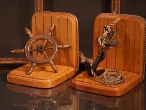 2 libri libro supporto antico marittimo legno fatto a mano raro ancoraggio nave mare - Foto 1 di 6