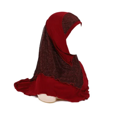 Größe Muslim Hijab mit Netz Islam Schal Kopftuch Tuch Haube Hochwertig Medium - Bild 1 von 4