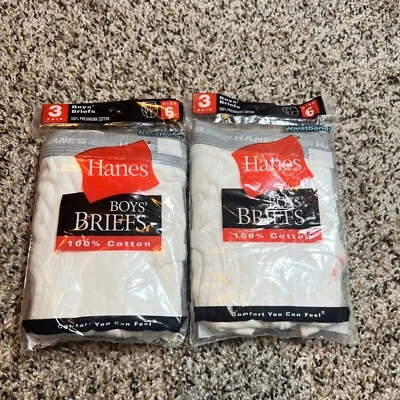 Трусы Hanes для мальчиков нижнее белье упаковка 3 шт. комфортный пояс хлопок белый размер 6 - Изображение 1 из 3