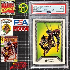 1990 Marvel Comic Images Spider-Man Team-Up - #22 Spidey Wolverine - PSA 9 MINT - Picture 1 of 5