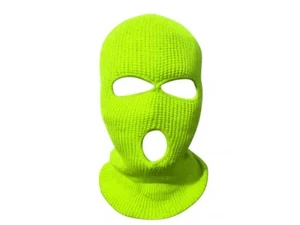 Gesichtsskimaske neongelb Sturmhaube Outdoor Sport warm Winter Beanie Kappe Einheitsgröße - Bild 1 von 1
