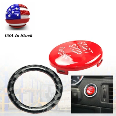 Cubierta roja del botón de arranque del motor y moldura de anillo para BMW E90 E92 E93 2009-2012  Foto 1 de 4