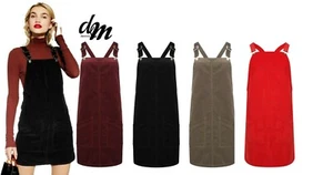 Abito donna DeMina in velluto a coste con tasche e pinafore - Olivia - Foto 1 di 14