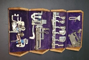 Antique Singer Puzzle Box and Sewing Machine Attachments - Picture 1 of 9