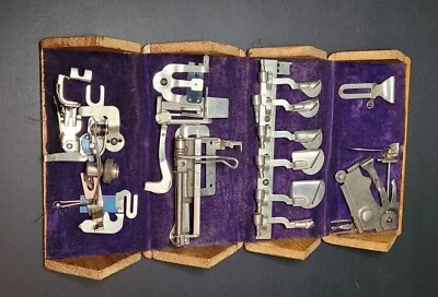 Antique Singer Puzzle Box and Sewing Machine Attachments - Image 1 of 4