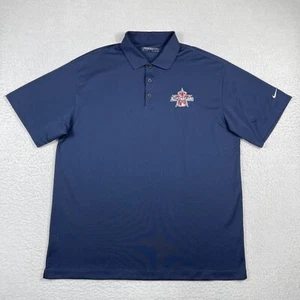 Nike Polo Shirt Mens XXL Blue MLB Baseball All Star Game Travel Vacation Golf - Picture 1 of 11