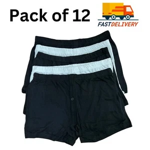 men's plain boxer shorts 3 6 12 pack underwear trunks underpants multipack brief - Picture 1 of 6