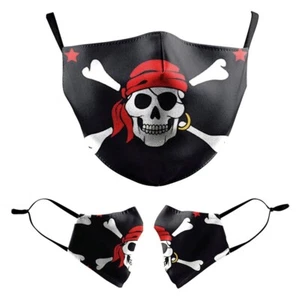 Adult Unisex Protective 3D Facemasks Washable Hip-Hop Pirate Skeleton Face Masks - Picture 1 of 8