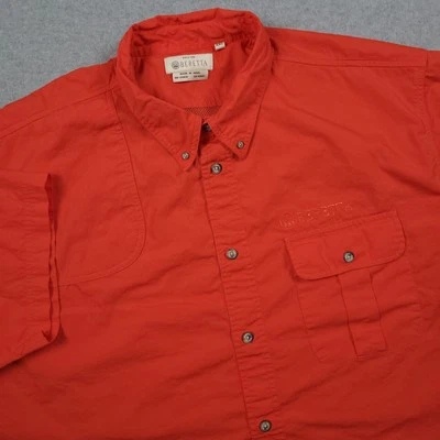 Beretta Shirt Men 2XL Coral Shooting Quilted Shoulder Patch Vented Embroidered - Image 1 of 4