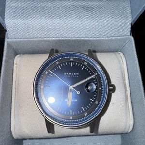SKAGEN mens Watch Luxury NWOT Missing Band Easy Fix Blue Gunmetal Silver navy - Picture 1 of 9