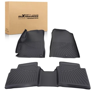 Carpet Floor Mats for Kia Forte 2019-2024 Black TPE Rubber Anti-Slip All Weather - Picture 1 of 11