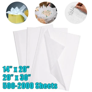 500-2000 Sheet White Tissue Paper 14" x 20" 20" x 30" Gift Wrapping Packing DIY - Picture 1 of 10