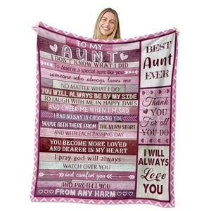 to My Best Aunt Gifts Blanket, Aunt Gifts from Niece Nephew, 50" x 60" For Aunt - Picture 1 of 7