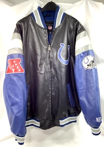 Giacca Indianapolis Colts NFL Football Ecopelle con Zip | Taglia XL - Foto 1 di 13