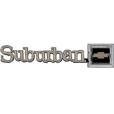 1975-88 Chevrolet Suburban "Suburban" Rear Barn Door Emblem; with Hardware; - Изображение 1 из 3