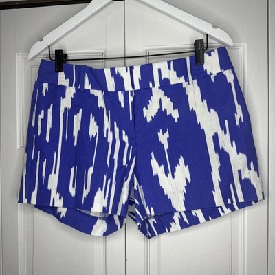 Mujer J. Nuevos Pantalones Cortos Crew Talla 6 Púrpura Blanco Cremallera Bolsillos Traseros Estilo 44748 Foto 1 de 4