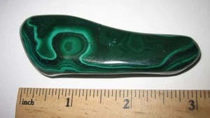 3,2" POLIERTES KLEINES NATÜRLICHES MALACHIT STEIN MINERAL AUS DEM KONGO ~ 62 Gramm - Bild 1 von 9