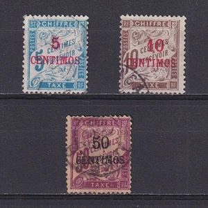 FRENCH MOROCCO 1896, Sc# J1-J4, CV $38, part set, Postage Due, Used - Picture 1 of 2