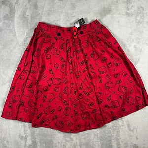 Torrid x Hello Kitty Skirt Size 16 Red Icon Flock Swing Pin Up Style NWT Women's - Picture 1 of 17