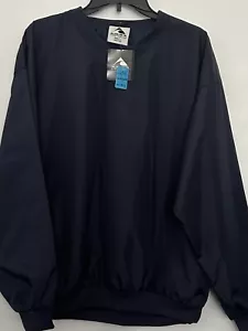 Augusta Sportswear Mens Large Navy Golf V-Neck Pullover Windbreaker. NWT - Picture 1 of 7