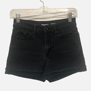 DENIZEN Levis Shorts High Rise Shortie STRETCH Jr SZ 7 Wst 26-28 Black Denim EUC - Picture 1 of 5