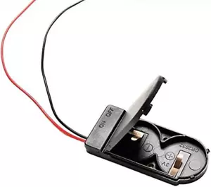 CR2032 2x3v Battery Holder Plastic Coin Cell Case Box with Wire Lead Switch - Picture 1 of 7