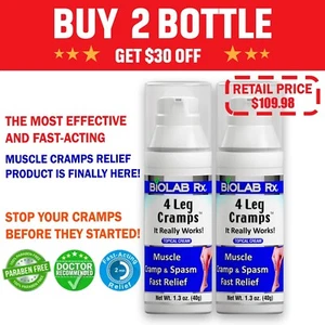 4 LEG CRAMPS Cream Muscle Cramps-Stop Cramps in Less than 2-3 minutes - Picture 1 of 12