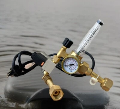 Aquarium Hydroponic Solenoid Emmiter CO2 Regulator Gauge Flow Meter 4 Dual Tanks - Image 1 of 4
