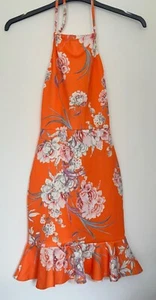 Nuevo con etiquetas Vestido Halter Boohoo Naranja Volantes Dobladillo Talla 8 - Imagen 1 de 7