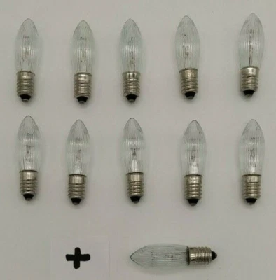 11x 23V 3W Incandescent Bulbs E10 NEW!! for bulbs Schwibbogen pointed candles - Image 1 of 3