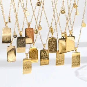 Collares cadena colgante signo zodiacal tarot constelaciones vintage acero inoxidable - Imagen 1 de 54
