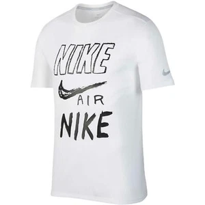 Nike Breathe Run Top Short Sleeve GX Running Shirt White Black Men’s Medium NWT - Picture 1 of 11