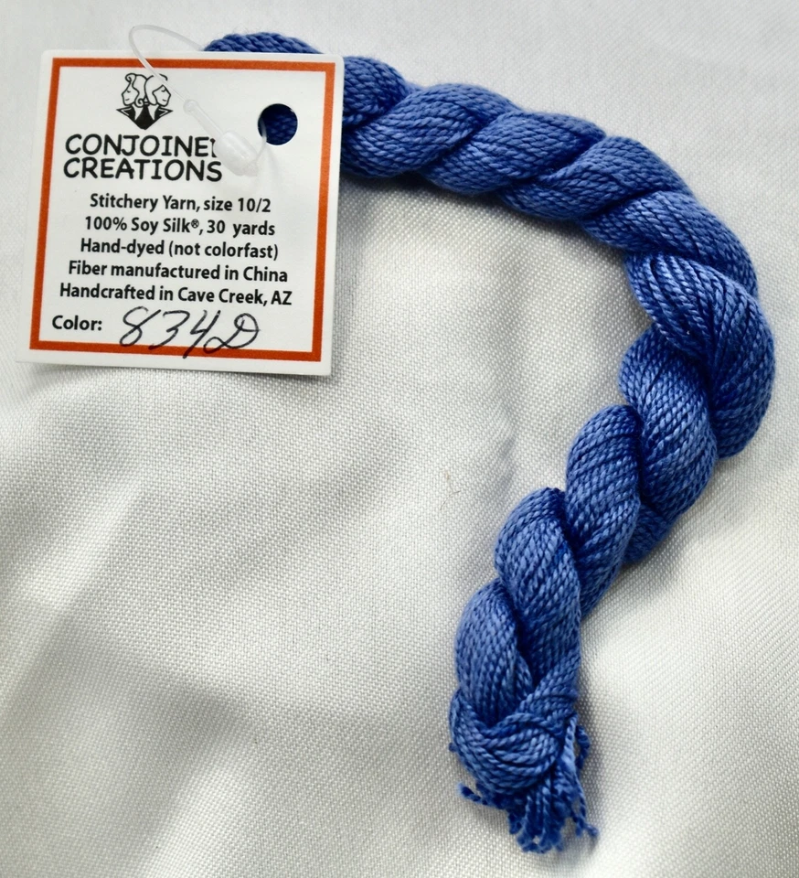 Conjoined Creations Thread 100% Soy silk 10/2 30 yards hand-dyed purple 834D - Image 1 of 1