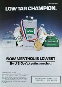 1987 NOW Menthol Cigarettes Low Tar Champion Vintage PRINT AD - Picture 1 of 1