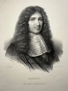 Jean Baptiste Colbert Ritratto Litografia Maurin Delpech XIX - Bild 1 von 2