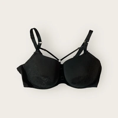 Бюстгальтер балконетный Lane Bryant Cacique 46DD черный кружевной с ремешками кружевной (673) - Изображение 1 из 4