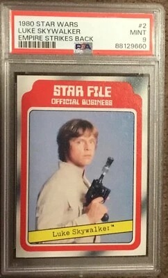 1980 Topps Star Wars Empire Strikes Back LUKE SKYWALKER #2 Star File PSA 9 - Image 1 of 2