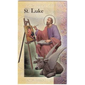 Saint Luke Biography Card 80 x 135mm Folded, Gold Foiled - Picture 1 of 1