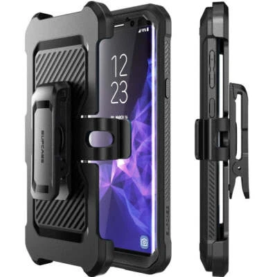 Handyhülle für Galaxy S9 Plus Supcase Case Cover Futeral Tasche Etui Schwarz - Bild 1 von 4