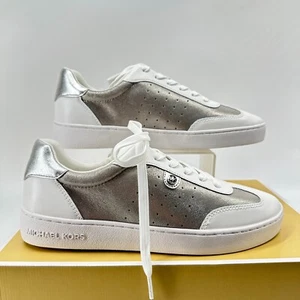 Michael Kors Scotty Sneaker Athletic White Silver Women's 8M Lace Up New - Picture 1 of 9