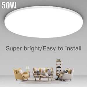50W LED Ceiling Light Round Panel Lights Bathroom Kitchen Living Room Wall Lamp - Picture 1 of 10