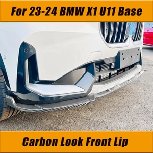 For 2023-2024 BMW X1 U11 U12 Base Model Carbon Look Front Lip Bumper Spoiler Kit - Picture 1 of 11