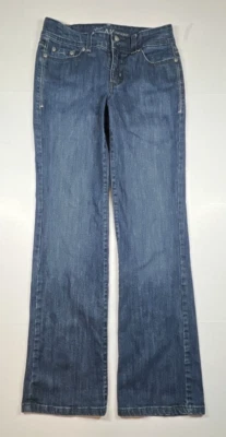 Pantalones de mezclilla Anne Klein ajustados para mujer azules talla 2 cortos de algodón con bolsillo con botones Foto 1 de 4